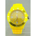 Yxl-823 Hot Sale Japan Movt Quartz Watch Silicone en caoutchouc Bezel en plastique Montre bracelet